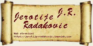 Jerotije Radaković vizit kartica